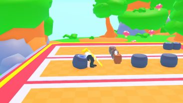 Roblox Muscle Training Simulator Ppushing A Heavy Wheel On Orange Tiles