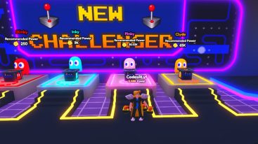 Roblox Pac Man Simulator Standing Near Red Blue Pink Yellow Ghosts