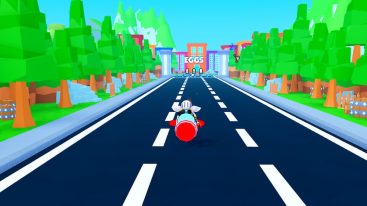 Roblox Rocket Riders Riding A Red Rocket On A Road Trees