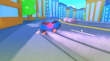 Roblox Drift Race Simulator Drifting In A Blue Car On Street