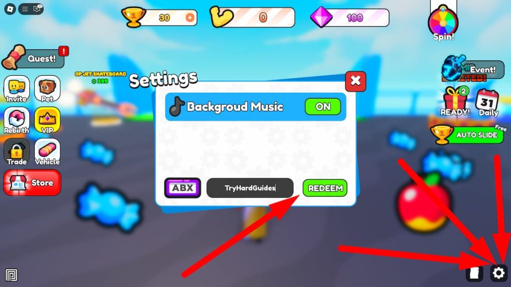 How To Redeem Codes In Slide And Fly Simulator Roblox