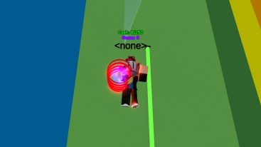 Roblox Difficulty Fling Avatar Wearing Silver Helmet Holding Red Coil Near Green Background