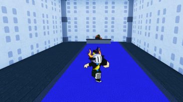 Roblox Hitbox Rivals Avatar Wearing Silver Helmet Kicking On Blue Carpet