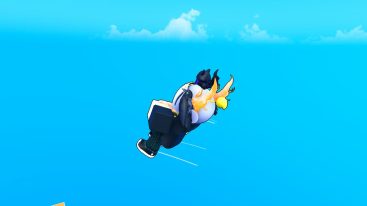 Roblox Parkour Rush Avatar Wearing Silver Helmet Doing Roll In Mid Air
