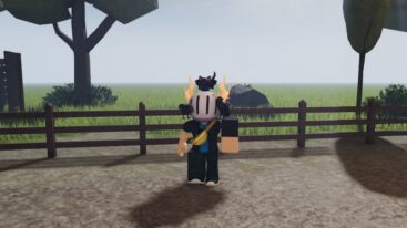 Roblox Protect The House Avatar Wearing Silver Helmet With Bigh Left Arm Standing Near Wooden Fence And Grass