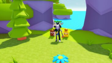 Roblox Race Jumper Simulator Avatar Wearing Silver Helmet Standing Near Ocean With Brown Dog And Gold Dog