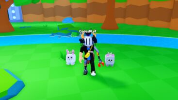 Roblox Rebirth Champions Ultimate Avatar Wearing Silver Helmet Standing Near A Bunny And Cat Pets Near River