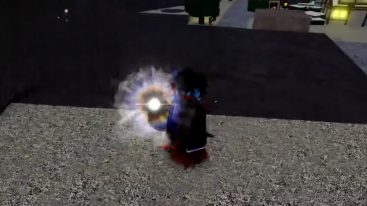 Roblox Verse Piece Dark Clothed Avatar With A Floating White Wisp Beside