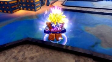 Roblox Anime Vanguards Rokusuper 3 Goku Super Saiyan 3 Form Orange Gi Long Blonde Hair