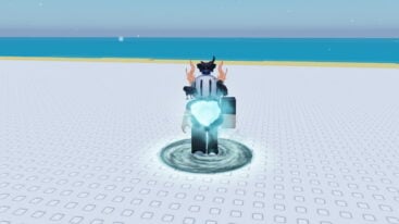 Roblox Azaras Rng Avatar Wearing Silver Helmoet Standing Near Ocean With Cyan Heart On Chest