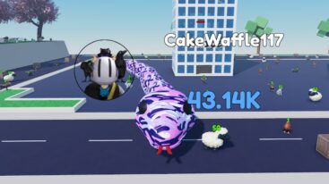 Roblox Be A Snake A Pink Blue White Colored Snake Near Giant Office Building