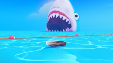 Roblox Boat Training A Wooden Rowboat Racing Down Water With A Giant Shark Errupting From The Water Behind