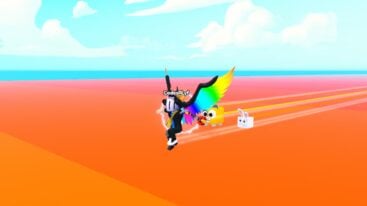 Roblox Building Towers To Fly Further Avatar Wearing Silver Helmet Wearing Rainbow Wings Flying On Orange Floor