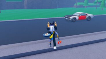 Roblox Make A Morning Routine And Prove Haters Wrong Avatar Wearing Silver Helmet Holding Ice Bowl As Black White Red Car Drives Past