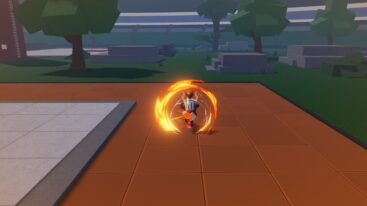 Roblox Nen Arena Avatar Wearing Silver Helmet Making Flames Appear From His Hand As He Punches