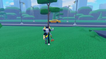Roblox Own A Soccer Team And Provemom Wrong Avatar Wearing Silver Helmet Standing On Grass As Yelow Taxi Drives By