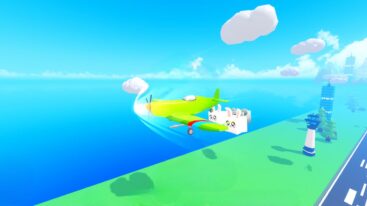 Roblox Plane League Race Green Plane Flying Through The Air Followed By Two Bunny Pets