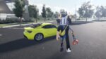Ridgewood Codes New Beta OG February 2026 Try Hard Guides Roblox Ridgewood Avatar Wearing Silver Helmet Standing In Front Of Yellow Sports Car 150x84 