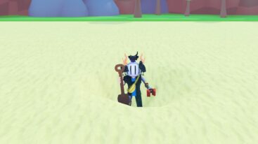 Roblox Shoveling Simulator Avatar Wearing Silver Helmet Holding Spade Digging In Sand