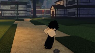 Roblox Slayers Reborn A Black Haired Black Clothed Avatar Punching In Rural Village