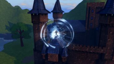 Roblox The Forces Avatar Erupting In White Light On Top Of Castle