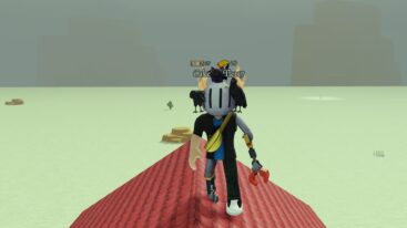 Roblox Wild Rails Tower Defense Avatar Wearing Silver Helmet Standing On Red Roof In Desert