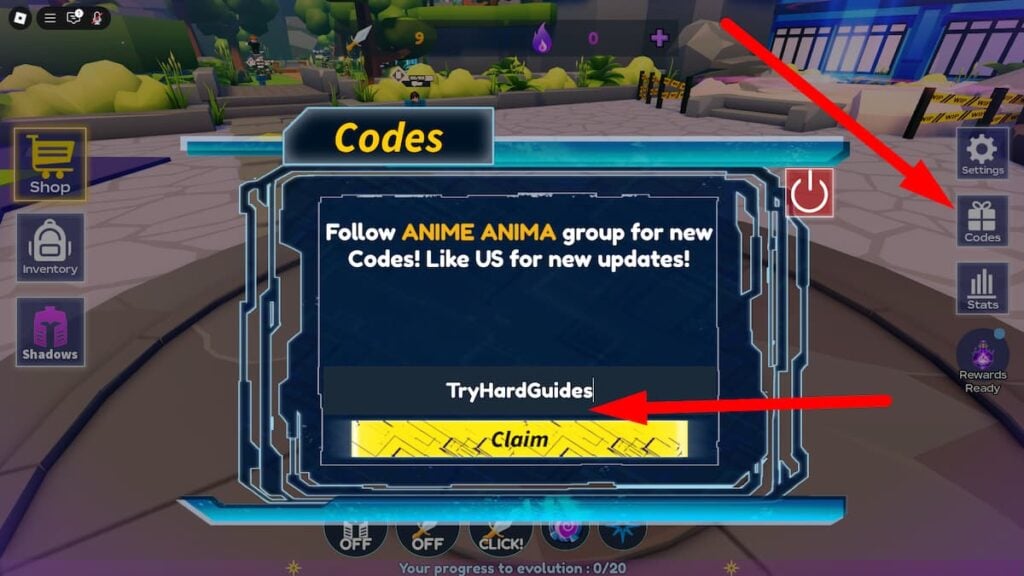 How To Redeem Codes In Anime Evolution Roblox