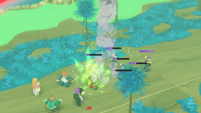 Roblox Anime Run Kingdom Super Saiyan Broli And Other Units Running While Fighting Enemies