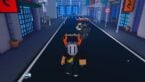 Roblox Anime Shadow 2 Avatar Wearing Silver Helmet Standing Before Friendly Shadow Punching Mace Guardian