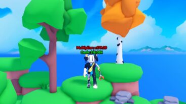 Roblox Button Champions Avatar Wearing Silver Helmet Standing Near Orange And White Tree