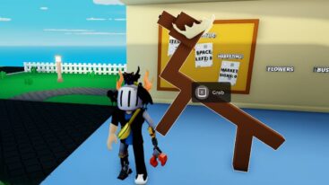 Roblox Garage Sale Avatar Wearing Silver Helmet Standing Beside Moose Art In Garage