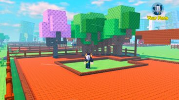 Roblox Grow A Tree Avatar Wearing Silver Helmet Standing Before Pink Blossom Tree And Green Apple Trees