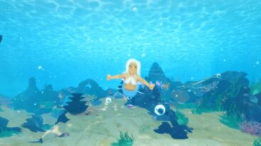 Roblox Mermaid Isle Mermaid With White Hair And White Top Swimming In Ocean