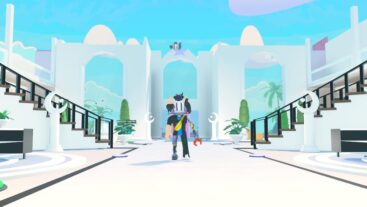 Roblox Princess Palace Tycoon Avatar Wearing Silver Helmet Standing In Palace Hall