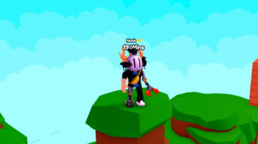 Roblox Runto Win Simulator Avatar Wearing Silver Helmet Standing On Grassy Hill Overlooking Sky