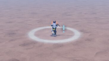 Roblox Space Extractors Avatar Wearing Silver Helmet Using A Circle Radar On Sandy Planet