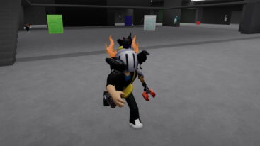 Roblox Survive The Job Application Avatar Wearing Silver Helmet And Claw Arm Running From Different Colored Paper
