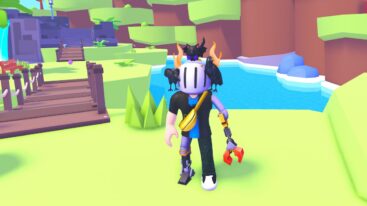 Roblox Ugc Rng Avatar Wearing Silver Helmet Standing Near Wooden Bridge Over Water