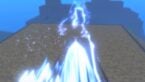 Roblox Universal Piece Avatar Wearing Silver Helmet Firing Massive Electric Beam From Fingers