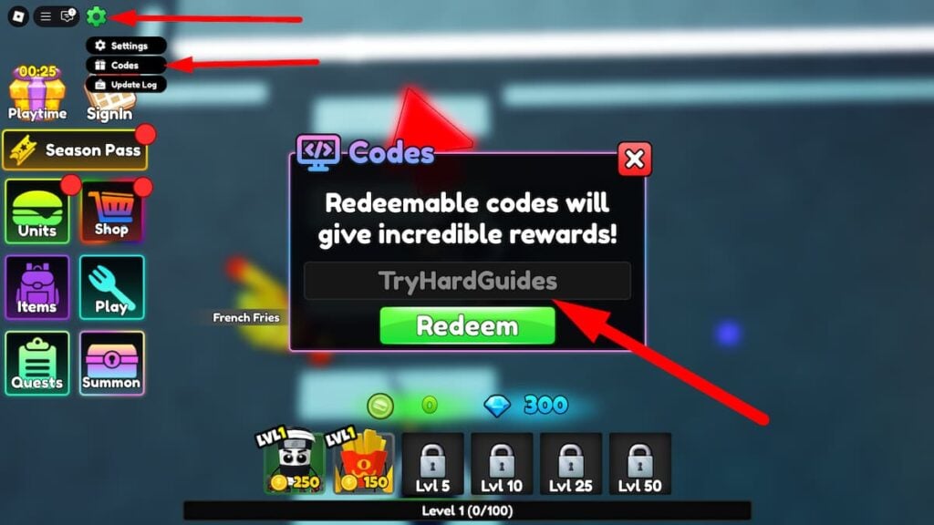 How To Redeem Codes In Foodie Frenzy Tower Defense Roblox
