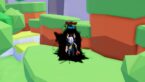 Roblox Aura Farm Simulator Avatar Wearing Silver Helmet Claw Arm Cloaked In A Black Nether Shadow