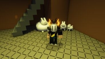 Roblox Corrupted Crossroads Avatar Wearing Silver Helmet Standing In Front Of Fat White Cats