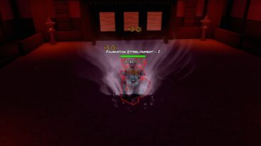 Roblox Cultivation Era Red Outlined Avatar Meditating In Red Temple