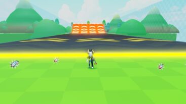 Roblox Fly To Space Avatar Wearing Silver Helmet With Claw Hand Standing Before Orange Ramp