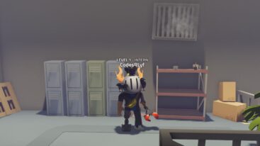 Roblox Night Shift Avatat Wearing Silver Helmet And Metal Claw Arm Standing Near Lockers And Dusty Air Vent
