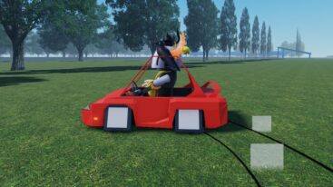 Roblox Shopping Drift At Bloxmartavatar Wearing Silver Helmet Drifting In A Red Car On Grass