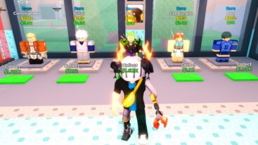 Roblox Steal An Anime Avatar Wearing Silver Helmet And Claw Arm Standing Before Different Anime Characters