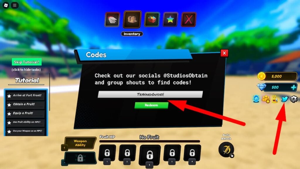 How To Redeem Codes In Anime Fruit World Roblox