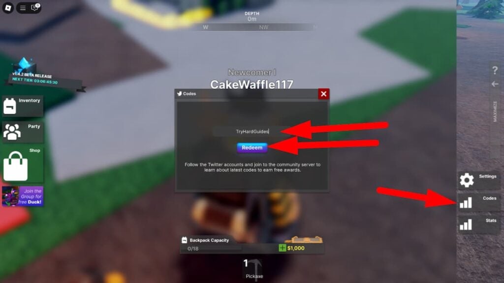 How To Redeem Codes In Miners Quest Roblox