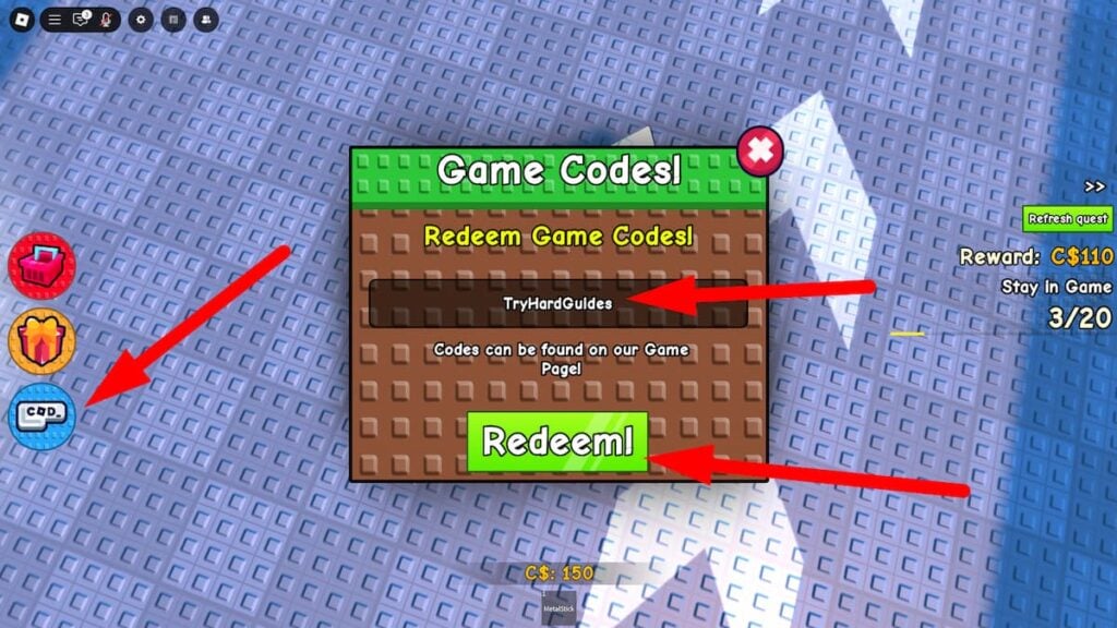 How To Redeem Codes In Stick Battles Roblox